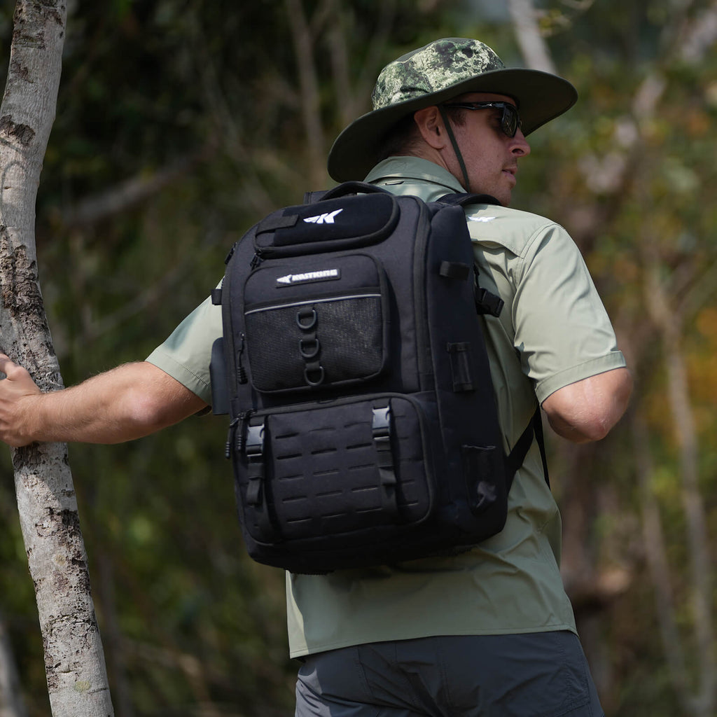 KastKing KarryAll Tackle Backpack with Rod Holders 4 Tackle Boxes