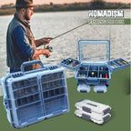 Fishing Tackle Box with Adjustable Dividers & Handle - Multi-Layer Large Capacity Portable Lure Storage Organizer for Hooks, Baits & Accessories - Waterproof Fishing Gear Box for Bass, Kayak & Outdoor Fishing