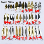 36Pcs Spoon Lures Set, Metal Spinner Baits, VIB Hard Lures, Long Cast Fishing Lures Kit, Single Hook Micro Jig Baits for Bass Pike Trout