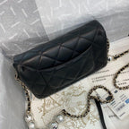 Chanel Pearl logo strap Flap Bag Black