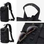 MOLLE Shoulder Bag – Large Capacity Tactical Chest Pack, Waterproof Nylon EDC Crossbody Bag for Hiking, Cycling, Fishing & Camping, Multi-Compartment, Adjustable Strap