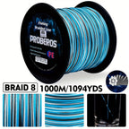 8-Strand Braided Fishing Line 1094 Yards – Zero Stretch, Abrasion Resistant Superline | 10LB–100LB | Gray, Green, Blue Camo, Green Camo