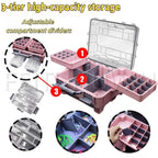 Fishing Tackle Box with Adjustable Dividers & Handle - Multi-Layer Large Capacity Portable Lure Storage Organizer for Hooks, Baits & Accessories - Waterproof Fishing Gear Box for Bass, Kayak & Outdoor Fishing