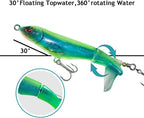 Plopper Topwater Fishing Lure - 4.3-Inch Floating Bait with Rotating Tail for Freshwater & Saltwater Pike and Bass