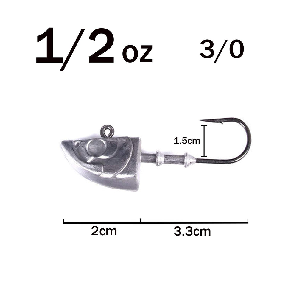 10Pcs Saltwater Swimbait Jig Heads for Bass (1/2oz, 10Pack)