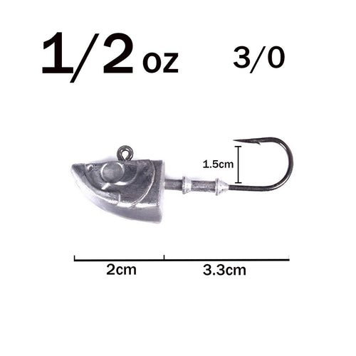 10Pcs Saltwater Swimbait Jig Heads for Bass (1/2oz, 10Pack)