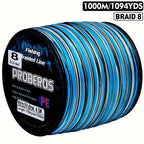 8-Strand Braided Fishing Line 1094 Yards – Zero Stretch, Abrasion Resistant Superline | 10LB–100LB | Gray, Green, Blue Camo, Green Camo