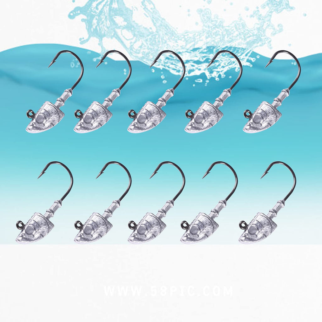 10Pcs Saltwater Swimbait Jig Heads for Bass (1/2oz, 10Pack)