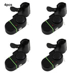 Fishing Bite Alarm Bell 4pcs Set with Sound Alert and Light Indicator, Sensitive Fish Hook Alarm for Fishing Rod Night Fishing Carp Fishing, No Battery Required