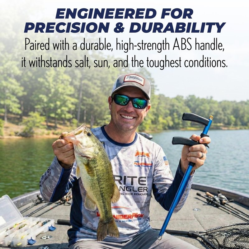 Rite Angler Fishing Hook Removal Tool – Stainless Steel Fish Hook Remover, Hook Extractor for Easy Unhooking, Dehooking and Quick Release Fishing Must Have Accessories Long Remover – 13.5", Blue/Black