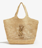 SAINT LAURENT YSL Raffia Icare Tote Bag