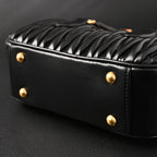 Miu Miu Black Matelassé Leather Top Handle Bag