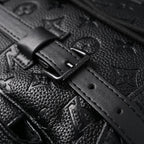 Louis Vuitton Christopher PM Backpack Monogram Shadow Black Leather