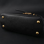 Miu Miu Black Leather Satchel Bag – Medium Structured Tote