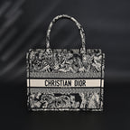 Dior Book Tote Bag – Black Toile de Jouy Embroidery