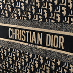 Christian Dior Medium Book Tote – Black Oblique Embroidery