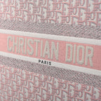Christian Dior Large Book Tote – Pink Oblique Embroidery