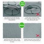 6 Holes Automatic Foldable Fishing Net Nylon Shrimp Crab Minnow Trap Fish Cast Net Fishing Tackle, 6 Holes
