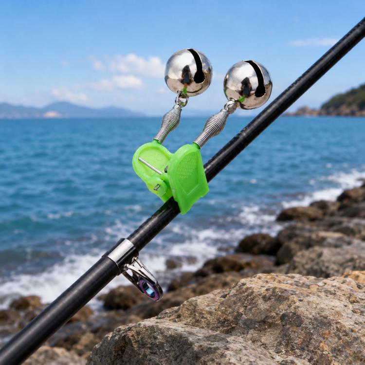 10 PCS Fishing Accessory Twin Bells Clip On Fishing Rod Fishing Bait Alarm, Random Color Delivery, Fishing Bait Alarm