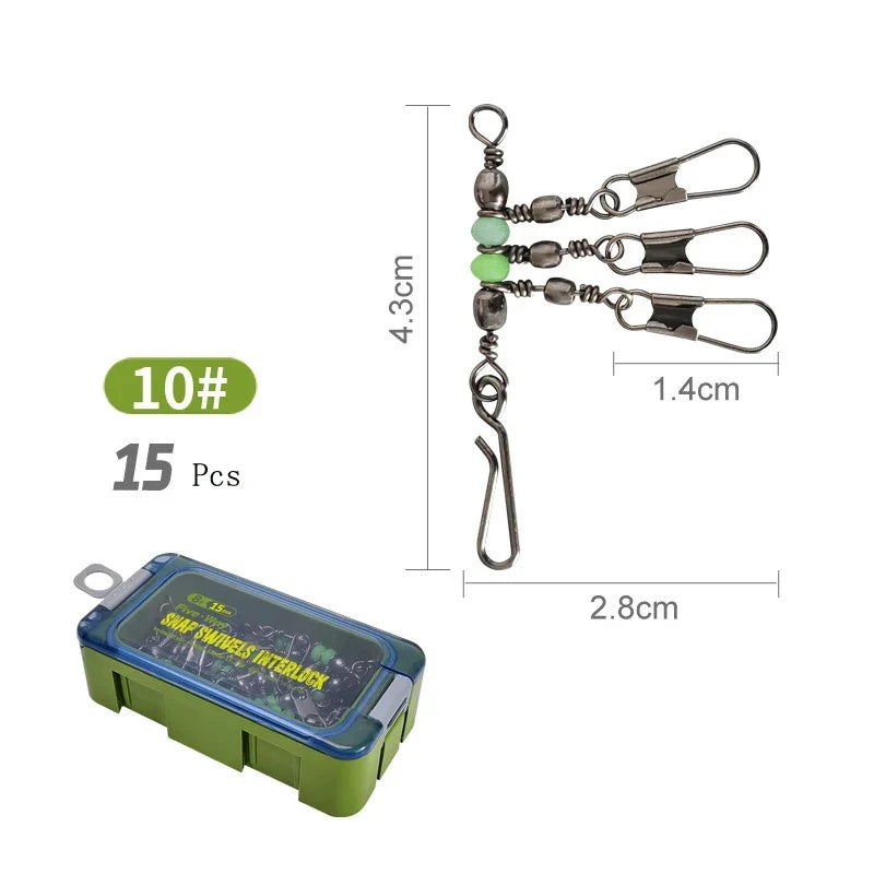 Luminous Ball Bearing Swivel Solid Ring Connector Set #8 #10