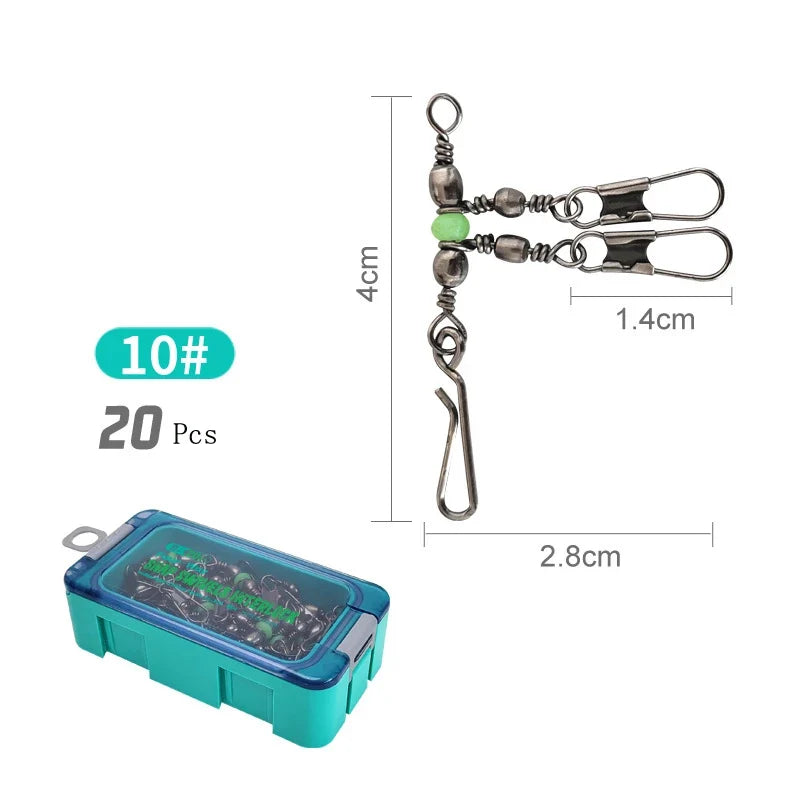 Luminous Ball Bearing Swivel Solid Ring Connector Set #8 #10