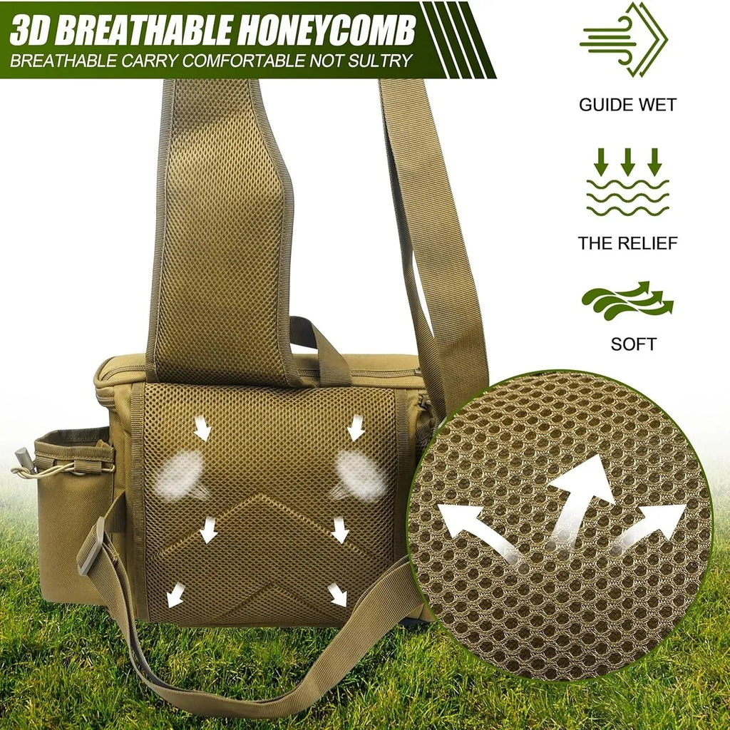 Fishing Tackle Backpack & Crossbody Bag with Rod Holder
