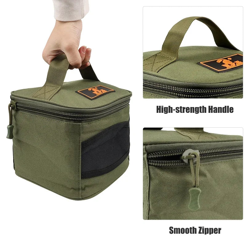 2026 Durable Oxford Fabric Reel Bag Universal Portable Green Tackle