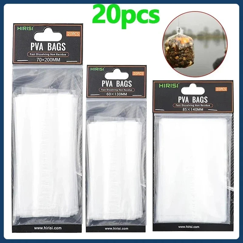 Hirisi Quick Dissolve PVA Fishing Bait Bags 3 Sizes 60 130 85 140 70