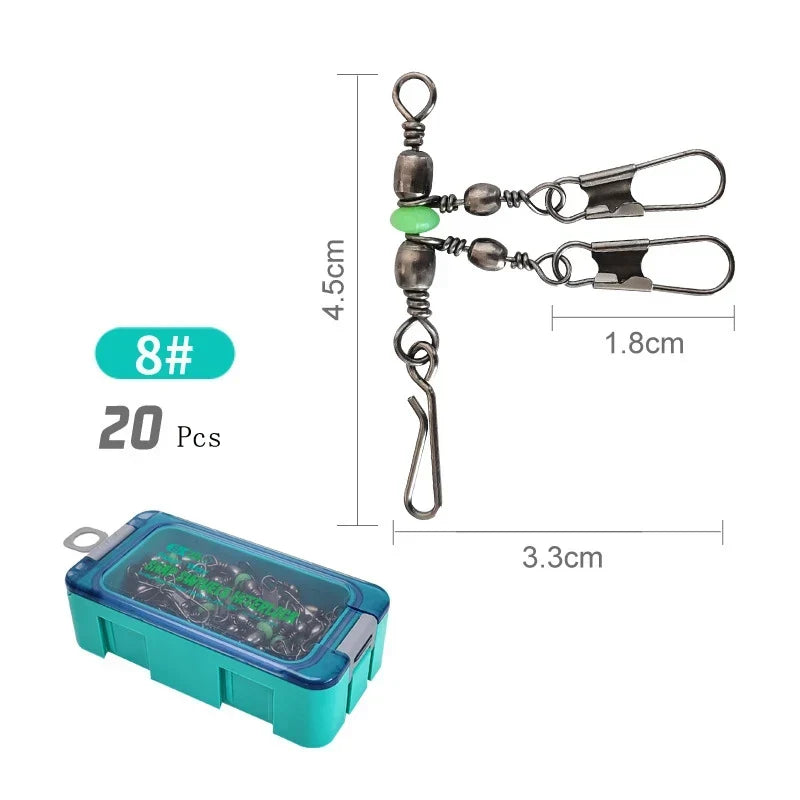 Luminous Ball Bearing Swivel Solid Ring Connector Set #8 #10