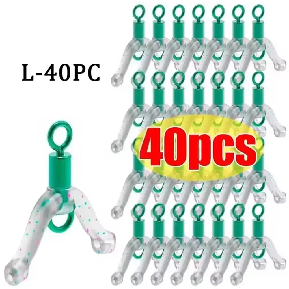40pcs Silicone Anti-Tangle Fishing Line Splitter & Hook Separator