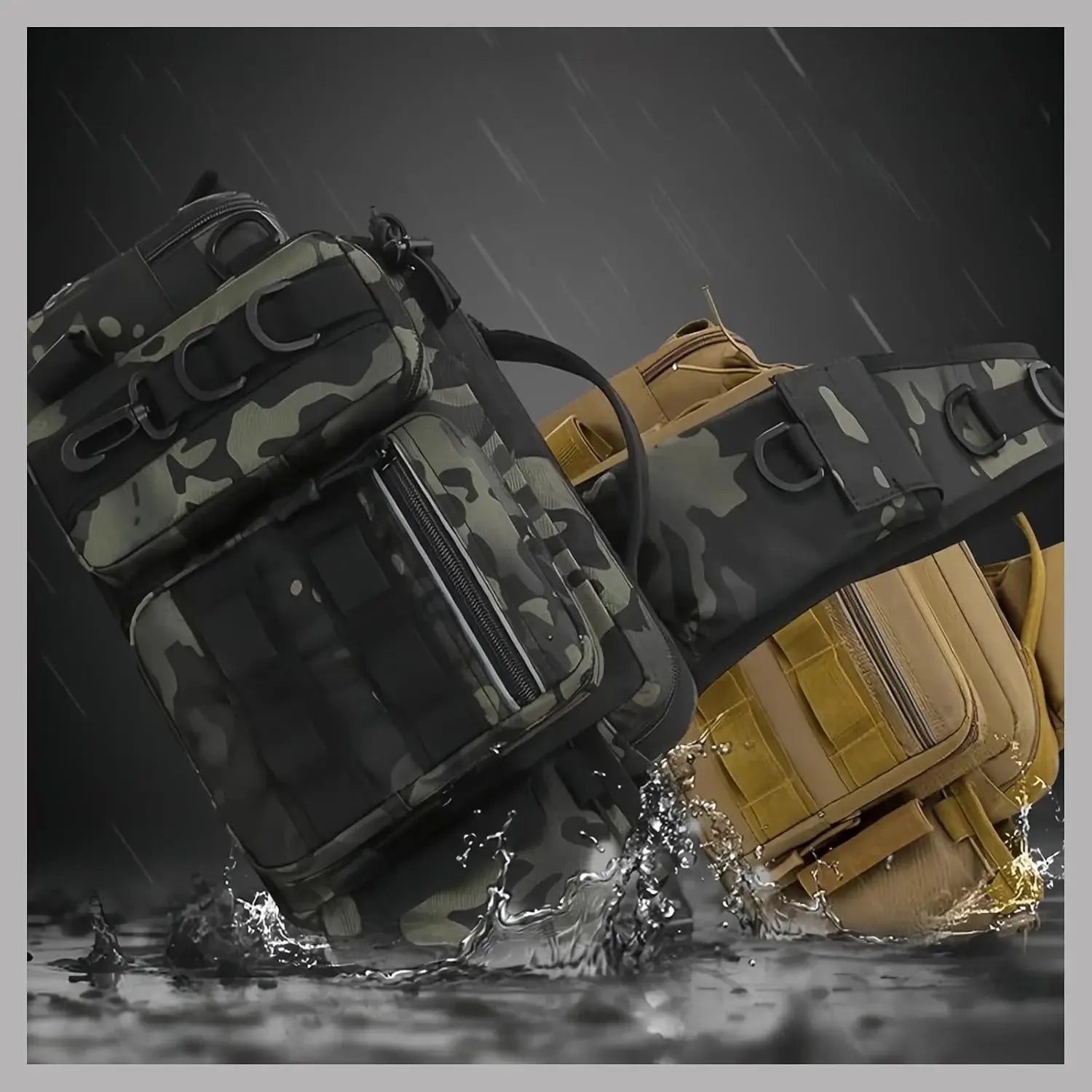 Fishing Tackle Backpack & Crossbody Bag with Rod Holder