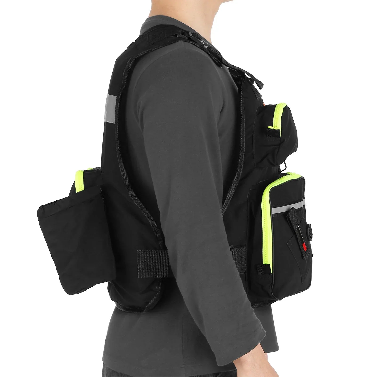 Multi-pockets Fly Fishing Jacket Buoyancy Vest Water Bottle Holder