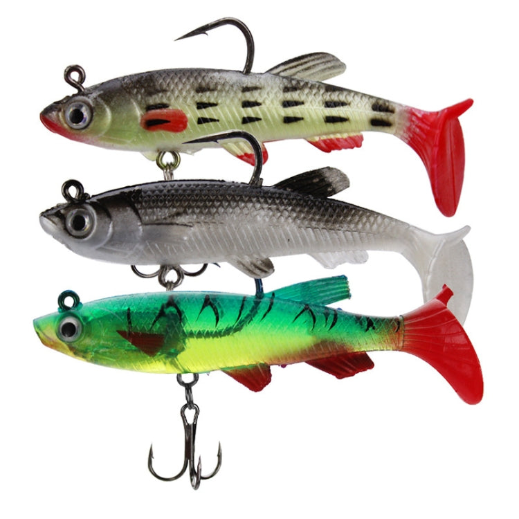 5 PCS Fish-Bait Road Sub-Bait Lead Fish With Single Hook And Three Anchor Hook Bait, 8cm 14g