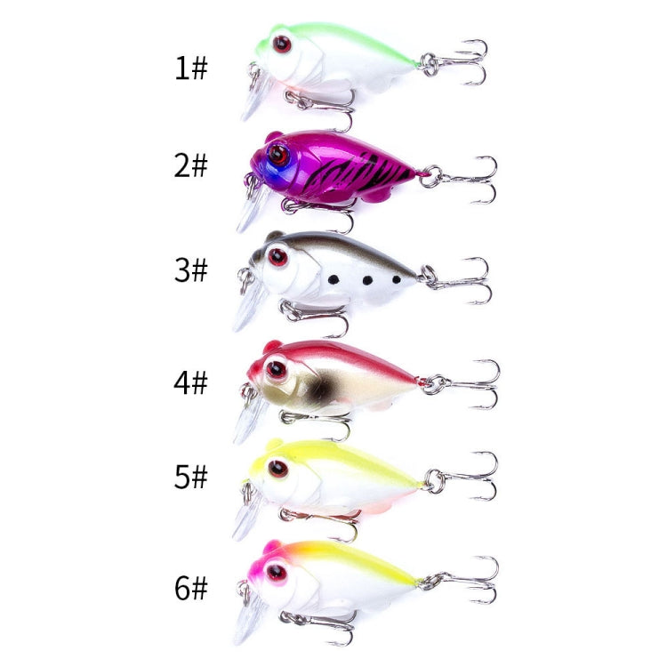 4 PCS HENGJIA CB051 4cm / 5.2g Small Fat Lure Bait, 1, 2, 3, 4, 5, 6