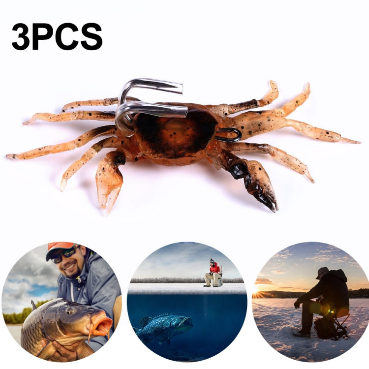 3 PCS HENGJIA SO068 Submerged Crab Hook Anti-hanging Bottom Ice Fishing Bait, 8cm 19g 1, 8cm 19g 2, 8cm 19g 3, 10cm 30g Orange, 10cm 30g Green, 10cm 30g Gray