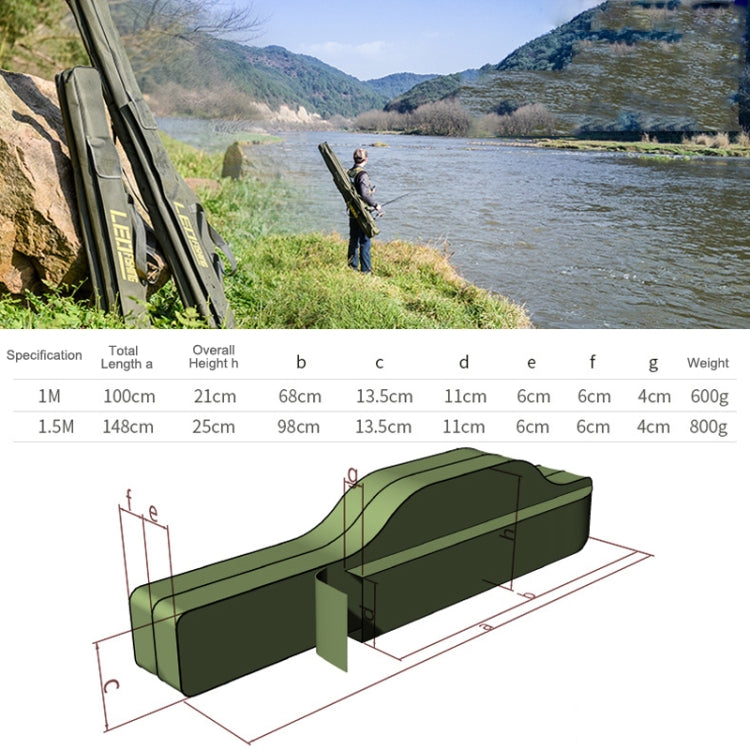 LEO 27746 Folding Fishing Rod Bag Long Fishing Gear Soft Bag, Length:, 1.5m Black