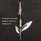5pcs Rotation Luya Sequins Willow Leaf Feather Bait, Copper Pendant Futaba 7g, Copper Pendant Futaba 10g, Copper Pendant Futaba 15g, Lead Pendant  7g