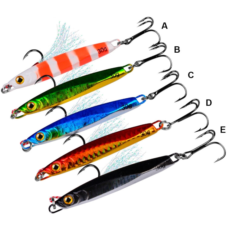 PROBEROS LF128 Long Casting Lure Iron Plate Lead Fish Freshwater Sea Fishing Warp Bass Metal Sequins Baits, 7g, 10g, 15g, 20g, 30g