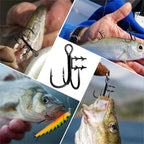 2pcs 36H-S Soft Lure Treble Hooks With Bait Holder Spikes Swimbait T-Trebles Claw Stinger Hooks, No. 3/0, No. 2/0, No. 1/0, No. 1, No. 2, No. 4, No. 6, No. 8