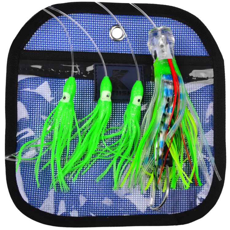 Octopus Squid Soft Lures Daisy Chain with Lead Head Trolling Lures Fishing Rig Offshore Saltwater Fishing Skirt Baits, PROBEROS  6inch, PROBEROS  9inch