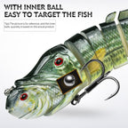 PROBEROS 8 Segment S-Swimming Hard Bait Multi-Jointed Swimbait Fishing Lures with 3D Eyes, Inner Rattle Ball, 13cm/29.4g, 16.7cm/56.7g