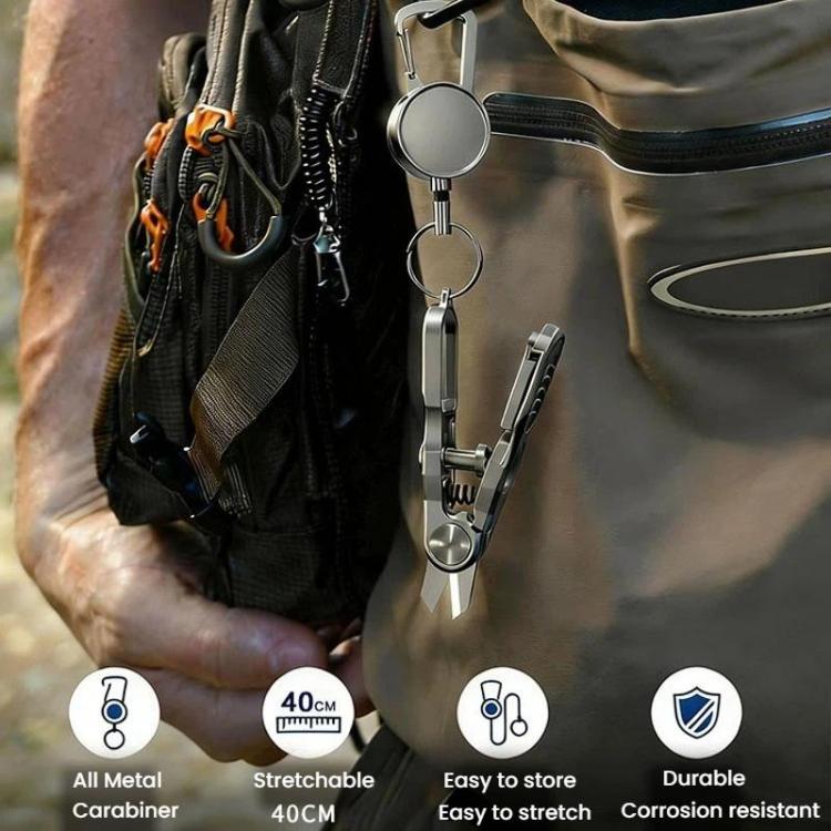 3 In 1 Fishing Line Cutter Knot Hook Tying Tool, Fishing Scissors, Fishing Scissors+Retractable Clip