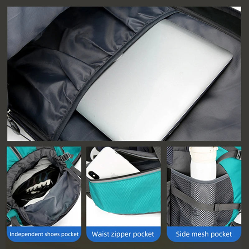 50L Fishing Hiking Backpack Large Capacity Travel Bag